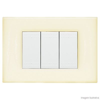 Placa-4x2-3-postos-avorio-opalino-Light-Bticino