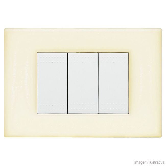 Placa-4x2-3-postos-avorio-opalino-Light-Bticino