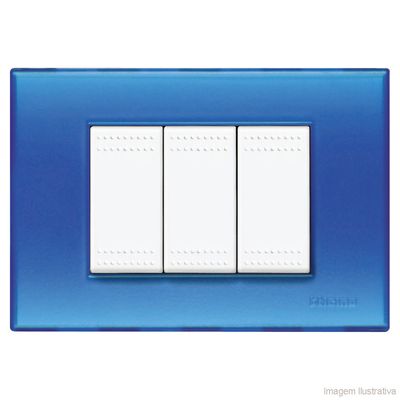 Placa-4x2-3-postos-azul-opalino-Light-Bticino