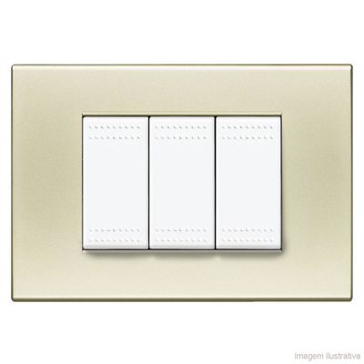 Placa-4x2-3-postos-argento-lucido-Light-Bticino