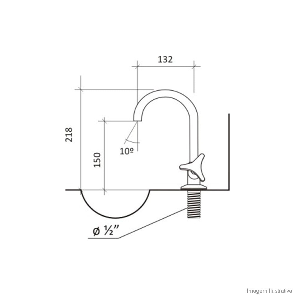Torneira para lavatório Gyro 1192 com tubo fixo cromada Fabrimar