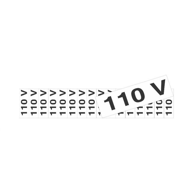 Placa-de-poliestireno-5x25cm-Etiqueta-Voltagem-127V-200AX-Sinalize