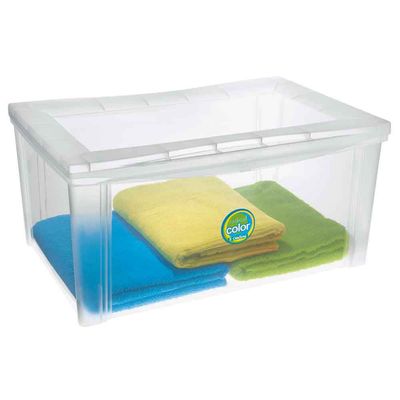 Caixa-organizadora-de-plastico-largo-Color-Kids-65L-cristal-Ordene