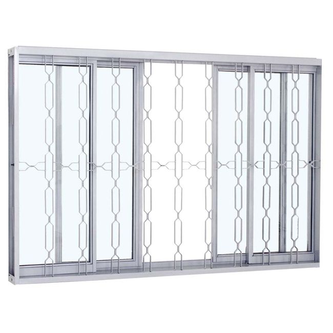 Janela-de-correr-4-folhas-Pratika-100x200x12cm-com-grade-Elo-Sasazaki