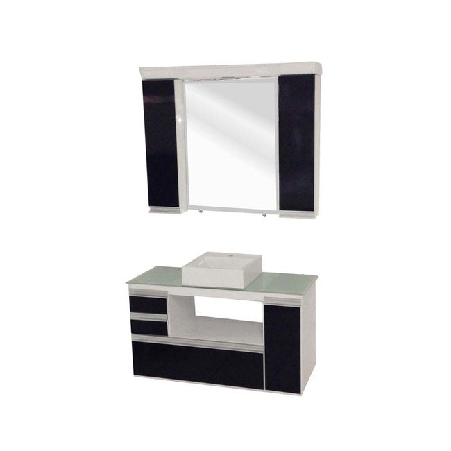 Gabinete-Esmeralda-100x60x44cm-com-tampo-e-espelheira-preto-Primolar