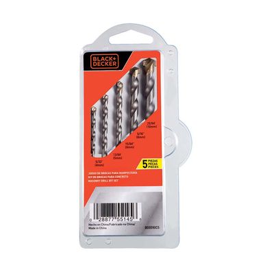 Broca-para-alvenaria-4---10mm-5-pecas-Black--Decker