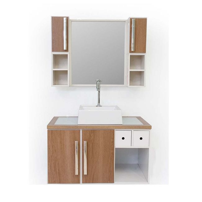 Gabinete-Creta-800-com-espelheira-branco-e-mezzo-castanho-Harpex