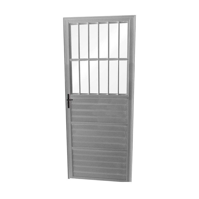 Porta-social-de-giro-Fortline-210x86cm-direita-com-postigo-e-vidro-boreal-brilhante-Atlantica