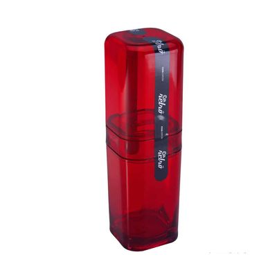 Porta-escova-de-dente-Splash-com-tampa-vermelho-Brinox