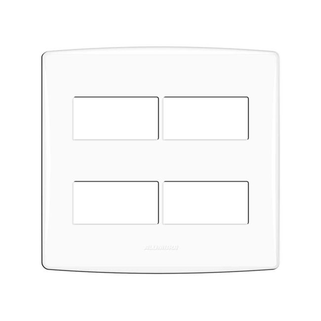 Placa-Bianco-Pro-4X4-4-modulos-distanciados-com-suporte-branca-Alumbra
