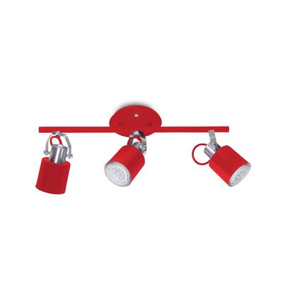 Spot-de-sobrepor-Flex-para-3-lampadas-trilho-redondo-vermelho-Spot-Line