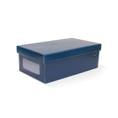 Caixa-organizadora-com-visor-retangular-para-sapato-azul-Boxmania