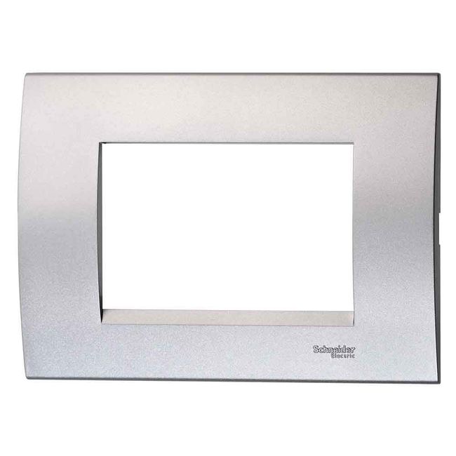 Placa-4x2-3-postos-quartzo-de-aluminio-Modena-Prime-Schneider