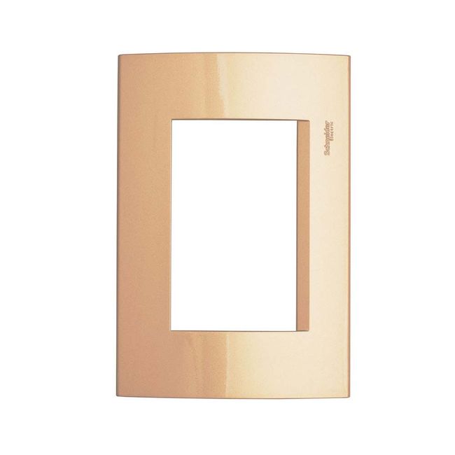 Placa-4x2-3-postos-agata-champagne-Modena-Prime-Schneider