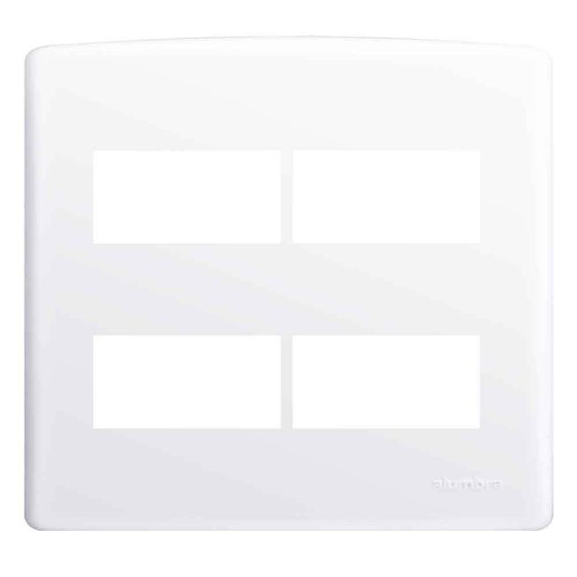 Placa-4x4-com-suporte-para-4-modulos-distanciados-branca-Siena-Alumbra