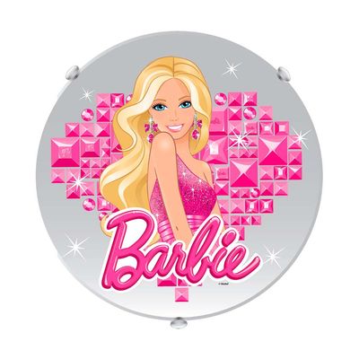 Plafon-para-lampada-E27-Barbie-Bailarina-30cm-colorido-Startec