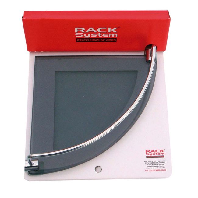 Prateleira cantoneira de vidro 2020 com haste fumê Rack System