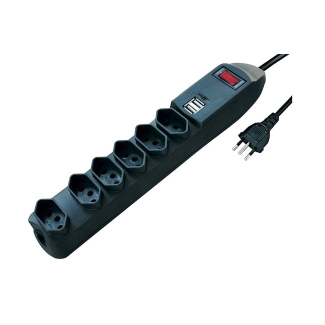 Filtro-de-linha-6-tomadas-2P-T-e-2-tomadas-USB-1A-bivolt-Prosteel