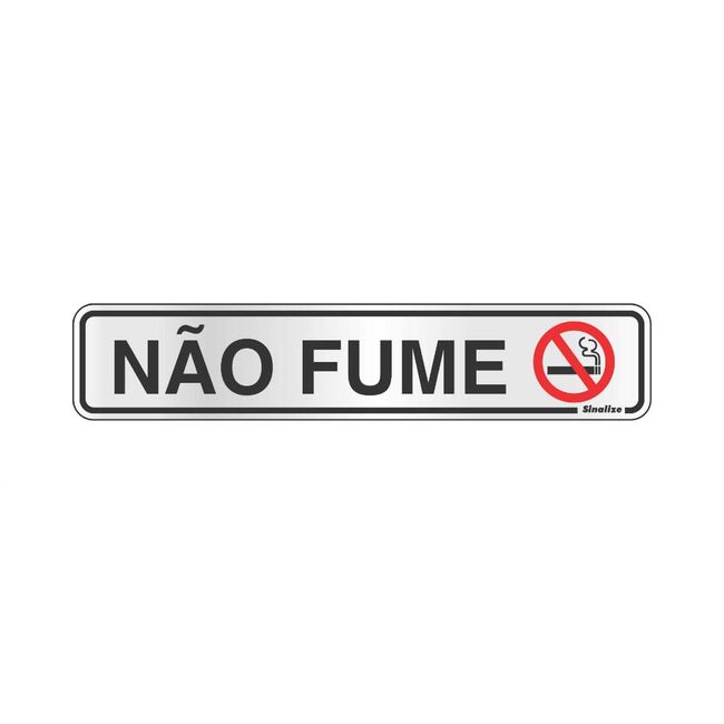 Placa-de-aluminio-5x25cm-Nao-Fume-Sinalize