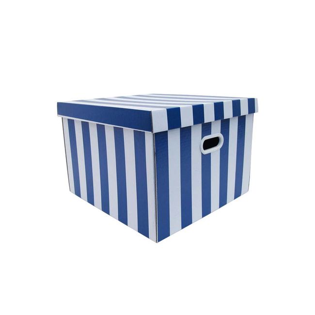 Caixa-organizadora-Storage-44x42x30cm-listrada-petroleo-Boxgraphia