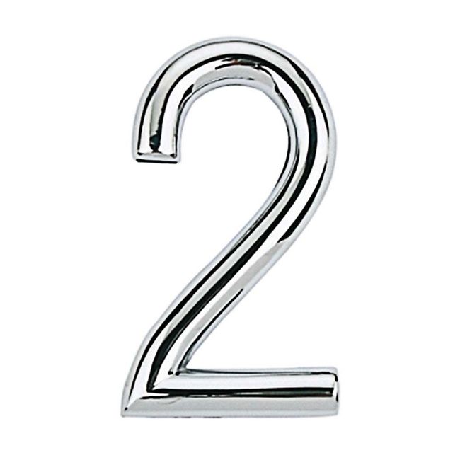 Numero-2-de-aco-Zamac-auto-adesivo-75cm-cromado-Bemfixa