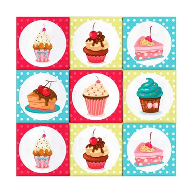 Adesivos-de-azulejo-Cupcake-24-unidades-Grudado-Adesivos