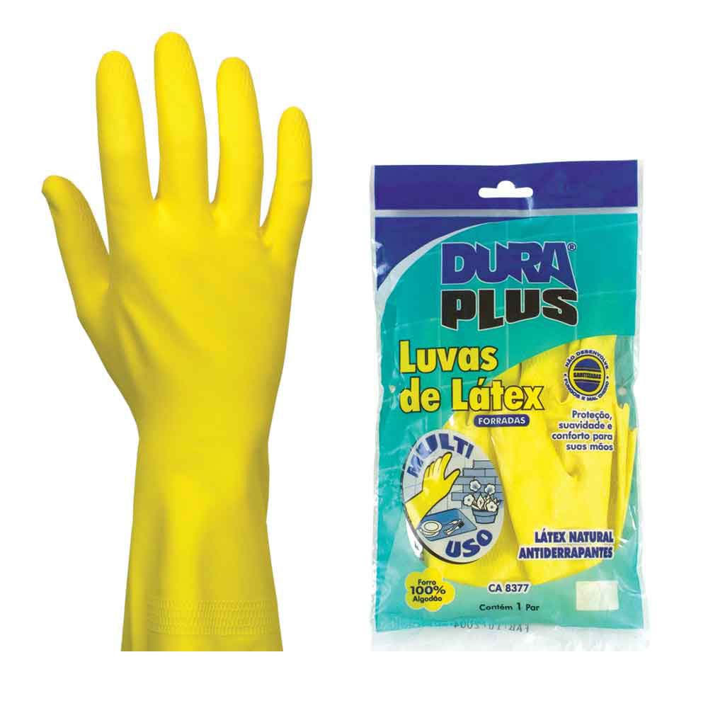 Luva-de-latex-Forrada-tamanho-P-amarela-Dura-Plus