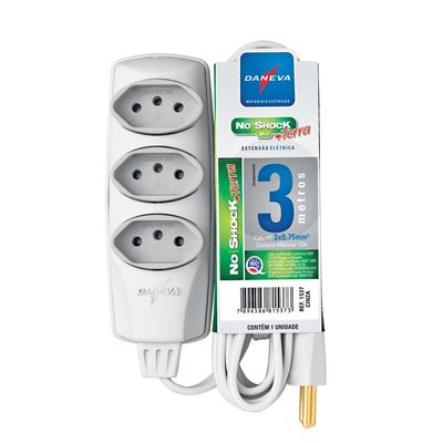 Extensao-eletrica-3-metros-3-tomadas-Noshock-cinza-Daneva