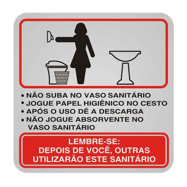 Placa-de-aluminio-Procedimento-Sanitario-Feminino-preto-e-vermelho-Sinalize