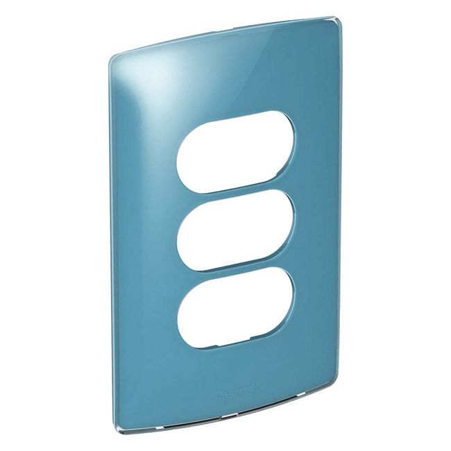 Placa-4x2-3-postos-separados-blue-gloss-Nereya-Pial
