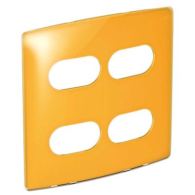 Placa-4x4-2-postos-2-postos-separados-tangerine-gloss-Nereya-Pial