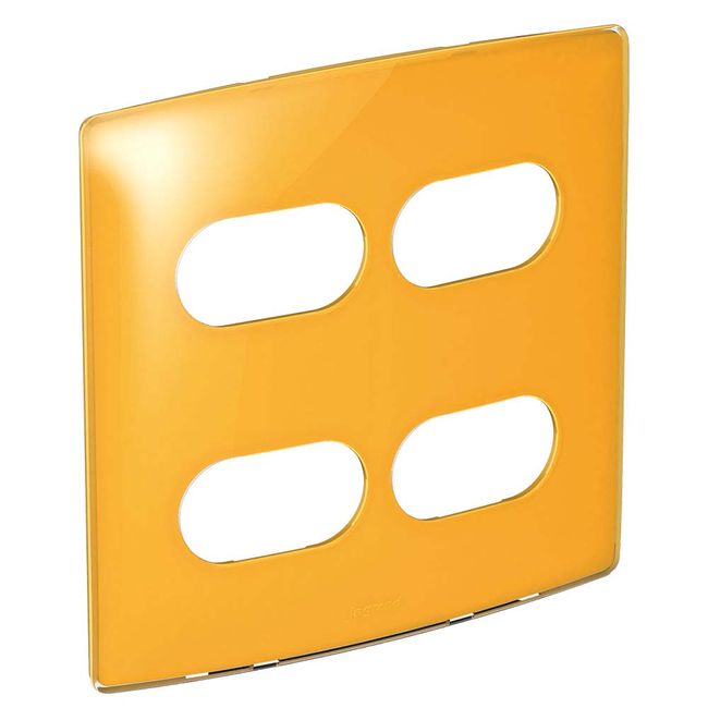 Placa-4x4-2-postos-2-postos-separados-tangerine-gloss-Nereya-Pial
