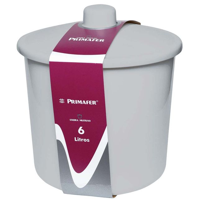 Lixeira multiuso cinza Primafer