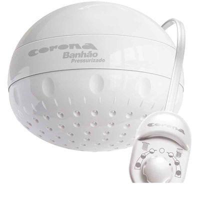 Chuveiro-eletrico-220V-6800W-Banhao-Hand-Control-pressurizado-branco-Corona