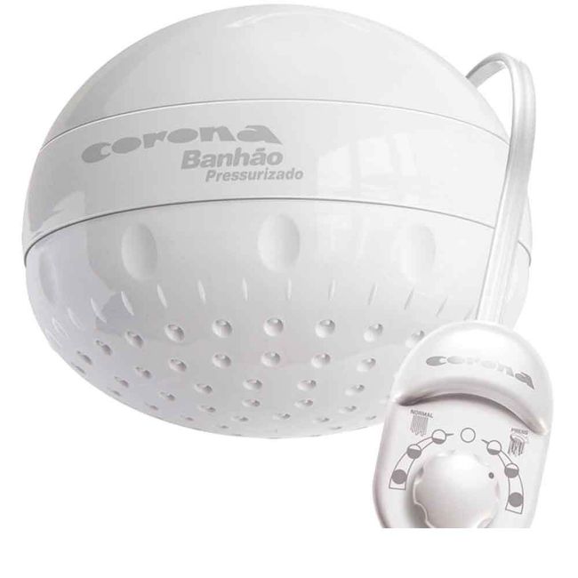Chuveiro-eletrico-220V-6800W-Banhao-Hand-Control-pressurizado-branco-Corona