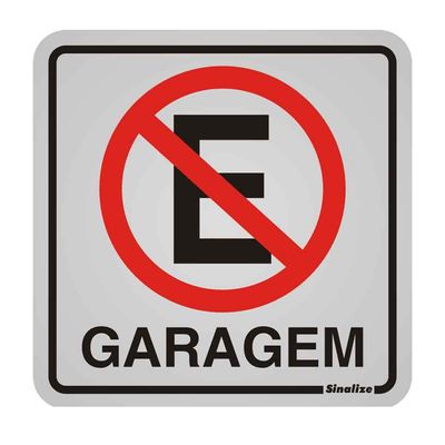 Placa-de-aluminio-Garagem-Proibido-Estacionar-preto-e-vermelho-Sinalize