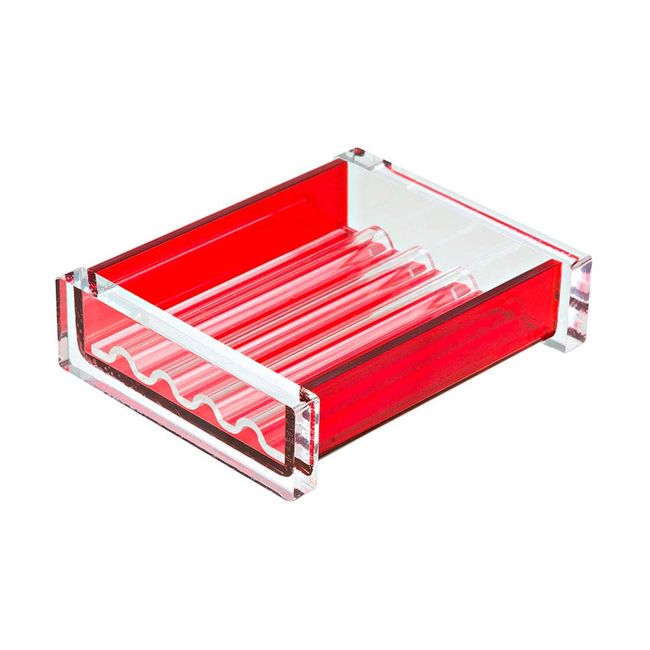 Saboneteira-acrilica-para-bancada-quadrada-vermelho-Formacril