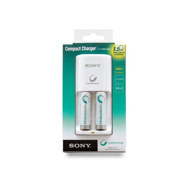 Carregador-2xAA-compacto-com-2-baterias-Bivolt-1000mah-Sony