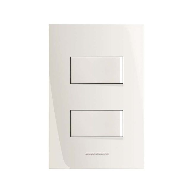 Interruptor 4x2 duplo simples com placa branco Inova Alumbra
