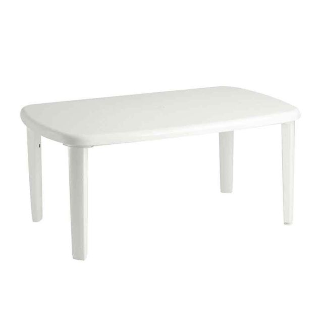 Mesa retangular base com pés removíveis branco Mob