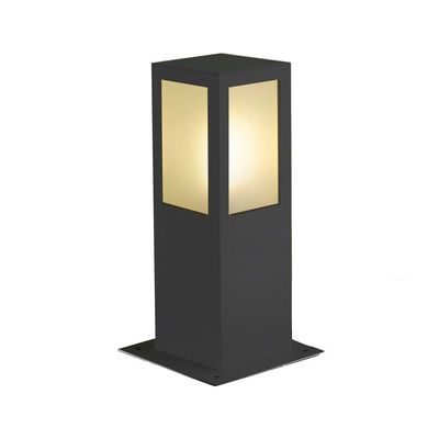 Balizador-de-aluminio-para-1-lampada-E27-quadrado-30cm-20W-preto-Ideal