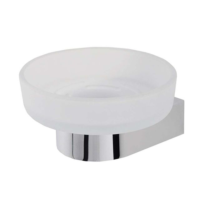 Saboneteira cromada para parede com vidro Focus Perflex