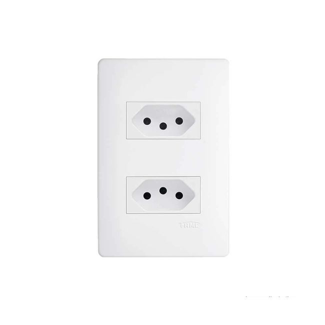 Interruptor-simples-e-tomada-distanciados-10A-com-placa-Habitat-Fame