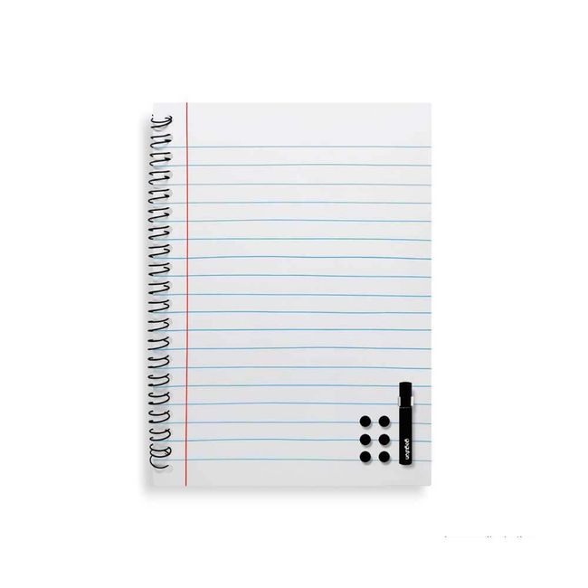 Placa-decorativa-de-lembretes-Caderno-vertical-branco-Geguton
