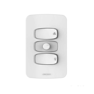 Controle-para-ventilador-bivolt-com-placa-4X2-Gracia-branco-Alumbra
