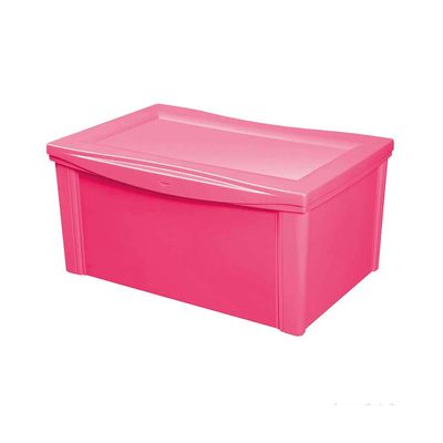 Caixa-organizadora-de-plastico-Color-65-litros-rosa-Ordene