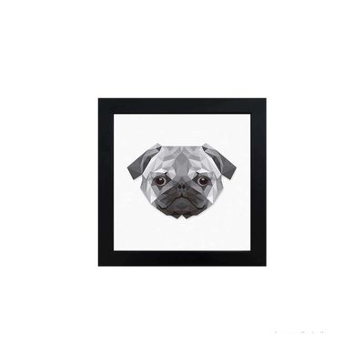 Quadro-decorativo-Pug-23x23cm-preto-Infinity