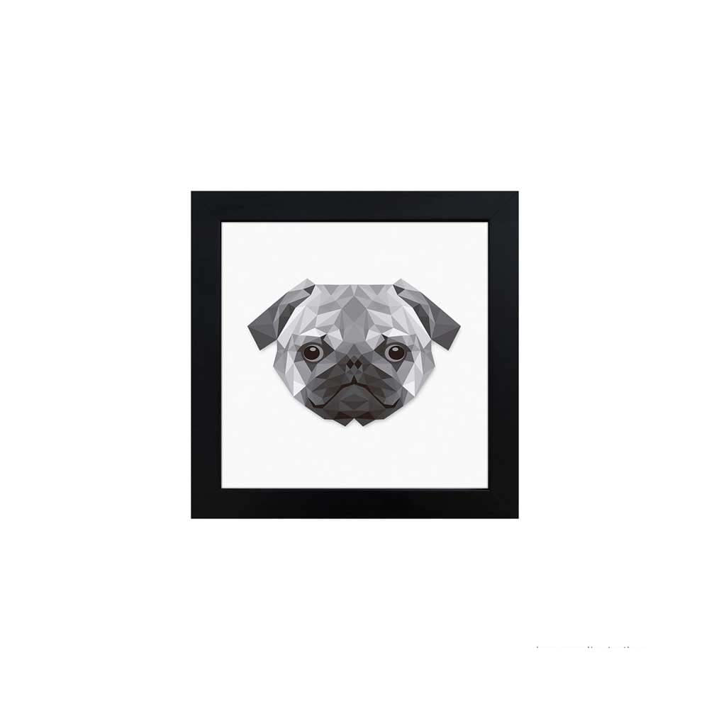 Quadro-decorativo-Pug-23x23cm-preto-Infinity