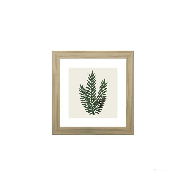 Quadro-decorativo-Green-Leaf-II-23x23cm-zebrano-Infinity