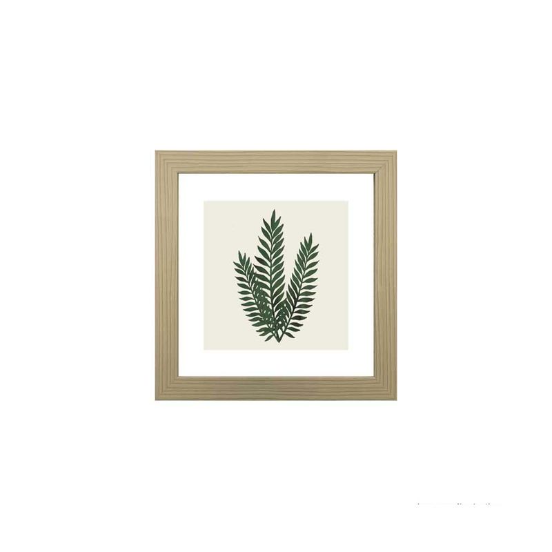 Quadro-decorativo-Green-Leaf-II-23x23cm-zebrano-Infinity